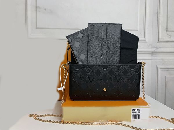 

2021 designers womens handbags luxurys lady shoulder bag leather messenger bags classic pochette flowers crossbody chains purses m61276