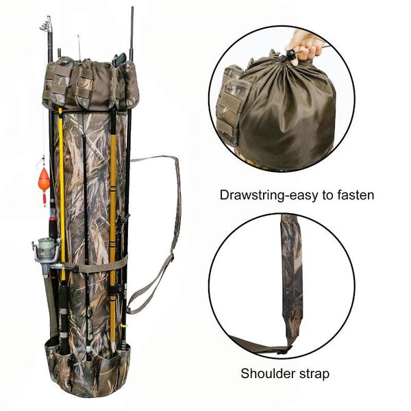 

fishing accessories bag on shoulder pole holder rod large capacity gear organizer