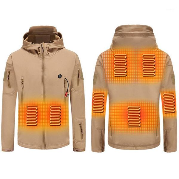 

outdoor jackets&hoodies electric heated jackets vest usb heating hooded cotton coat camping hiking hunting thermal warmer jacket winter outd, Blue;black