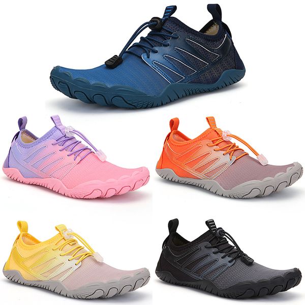 

non brand men women running shoes black grey yellow pink purple blue orange five fingers cycling wading outdoor shoe size 36-47