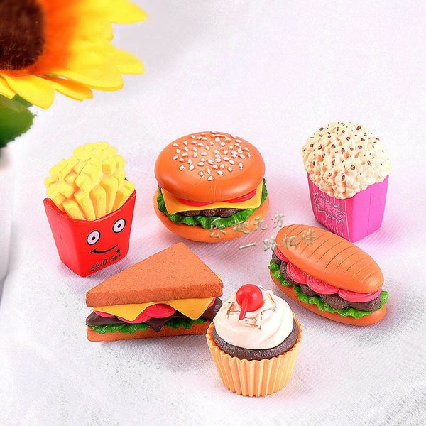 

bulk food play model, burger popcorn chips cake simulation food, micro-scene food display 6 piece set