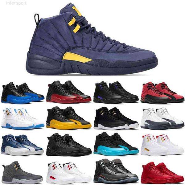 

jordens 4 original 12 12s mens basketball shoes utility twist playoffs royalty reverse flu game dark grey men trainers sports sneakers size, Black