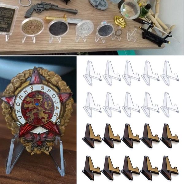 

hooks & rails durable clear triangle rack acrylic collectable coin display easel medal holder