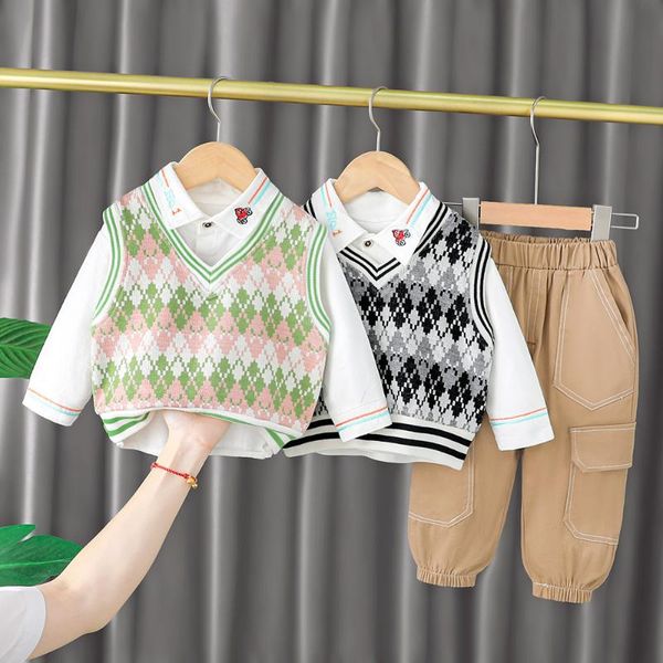 

clothing sets 2021autumn boys 3-piece, White