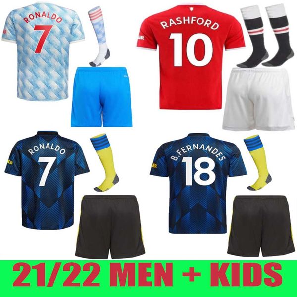 

21 22 sancho shaw manchester soccer jerseys united fans player version man bruno fernandes martial utd rashford football shirt 2022 men + ki, Black;yellow