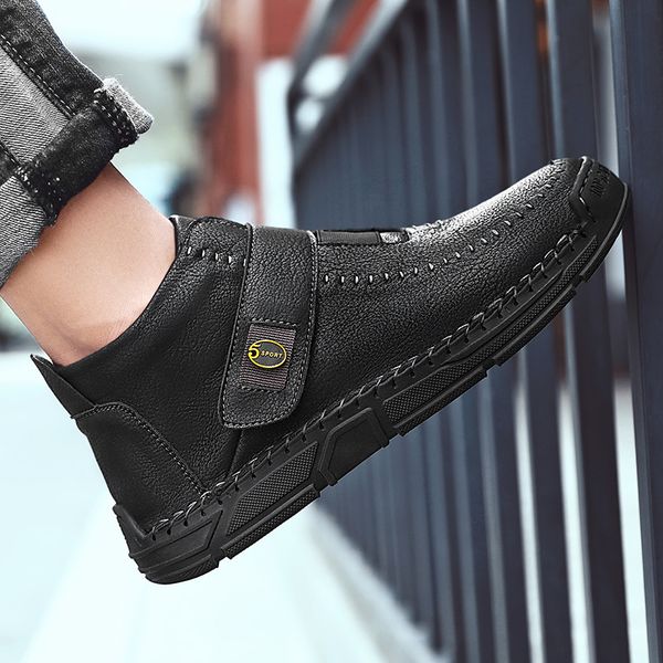 

winter leather shoes 2020 men sneakers ankle boots men handmade leather shoes classic man casual shoes designer sneakers 39-48