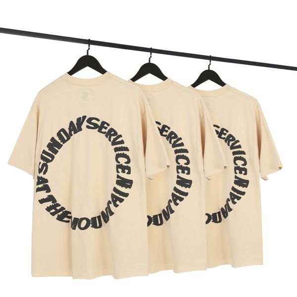 

fashion yang men2021 summer new kanye same foam printing men's and women's casual simple youth loose short sleeves, White;black