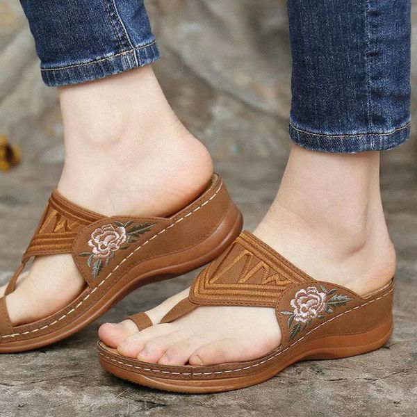 

sandals summer large size women's shoes retro thick heel womens wedges for women platform designer, Black