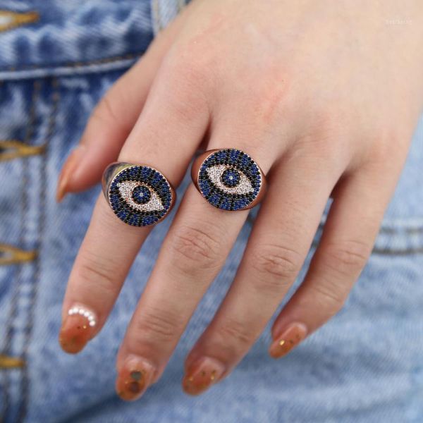 

evil eye ring for women bohemia boho turkish lucky eye finger jewelry1, Golden;silver