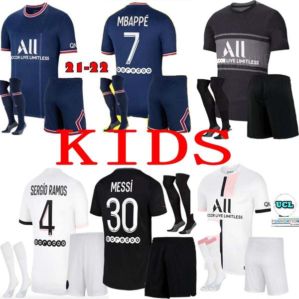 

hakimi sergio ramos maillot de foot 21 22 soccer jersey 2021 mbappe neymar shirt men kids hommes enfants messi 3rd black maillots verratti m
