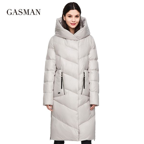 

gasman fashion brand down parka's winter jacket women coat long thick outwearwarm femalejacket plus size 206 210913, Black