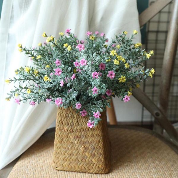 

decorative flowers & wreaths 1bouquet/7branch fake artificial daisy gypsophila indoor flower plastic floral wedding party home decoration