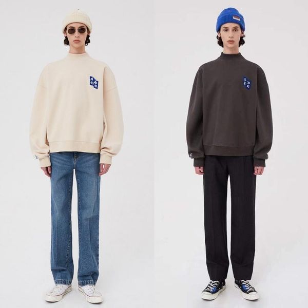 

men's hoodies & sweatshirts ader error 6th anniversary sweatshirt men women embroidered tear logo adererror crewneck hoodie, Black