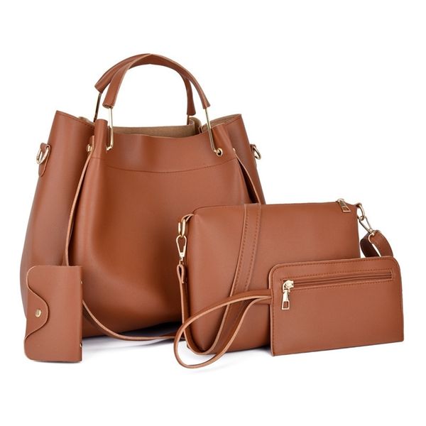 

storage baagautumn winter 2020 new fashion women's bag large capacity simple mother son handbag four piece solid color one shoulder mes