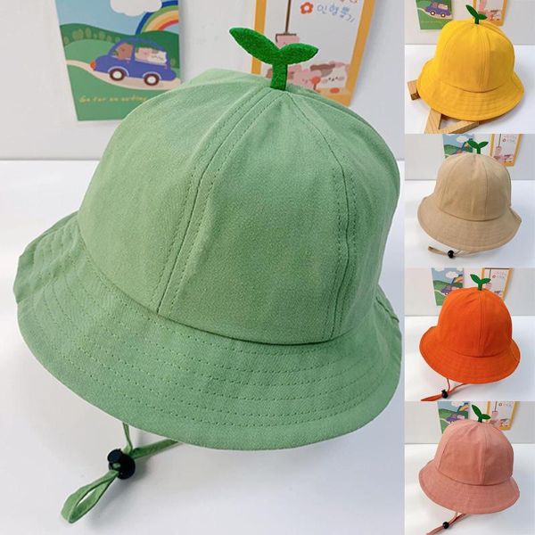 

summer solid color cute children bucket hats toddler baby kids outdoor printing pattern fisherman's hat sun cap lovely beach cap, Yellow
