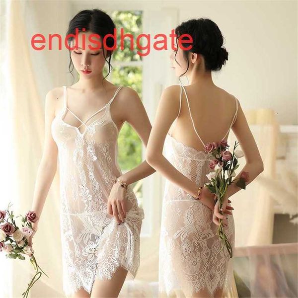 

factoryqcpkmesh dress perspective posture nightdress color suspender fun pajamas suit women's temptation backless underwe, Black;white
