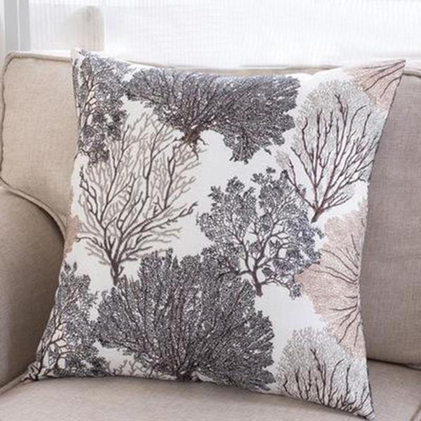 

pillow case 18" vintage leaves cotton linen sofa bedroom office seat soft cushion cover home decorative pillowcases