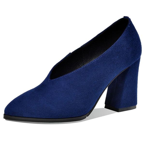 

dress shoes dilalula kid suede pointed toe women vintage high heels pumps 2021 summer autumn party working woman, Black