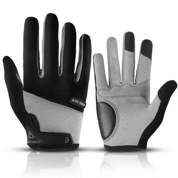 

cycling gloves anti-slip with gel man woman bike bicycle fishing gym motorcycle mtb for sports full finger breathable, Black