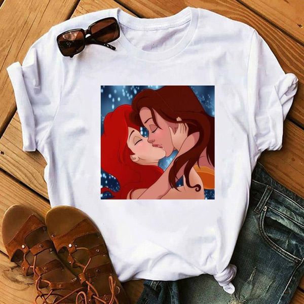 

funny women tshirt harajuku tee princess lesbian gay t shirt lgbt love wins t shirt ullzang cartoon t-shirt female spoof tee top, White