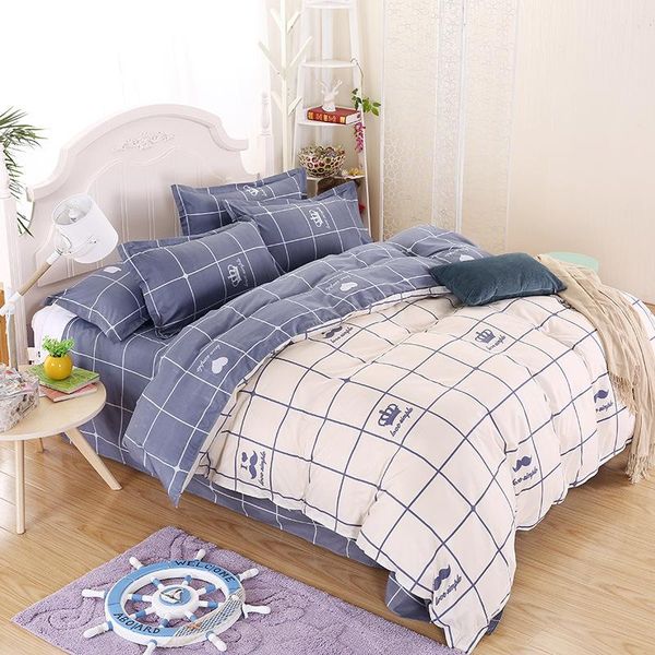

simplicity bedding set double bed single  king size home soft duvet cover sets ab side