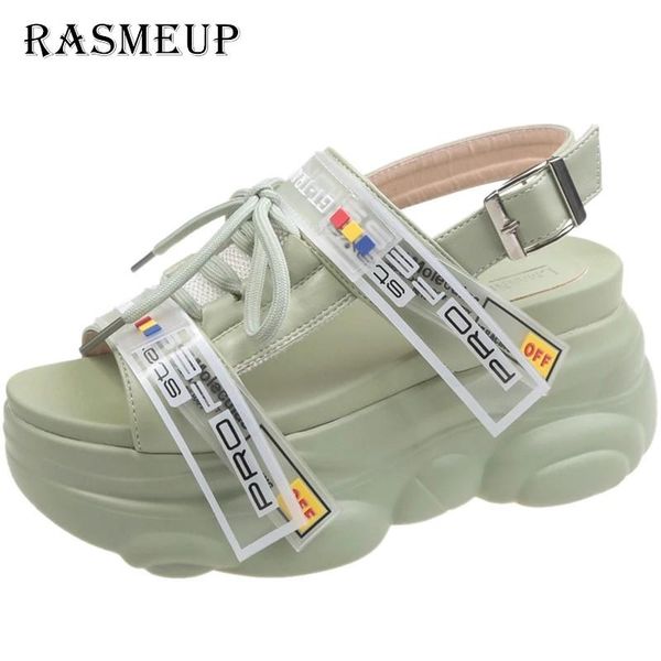 

sandals rasmeup cross tie style women's platform 2021 summer fashion women comfortable ladies footwears, Black