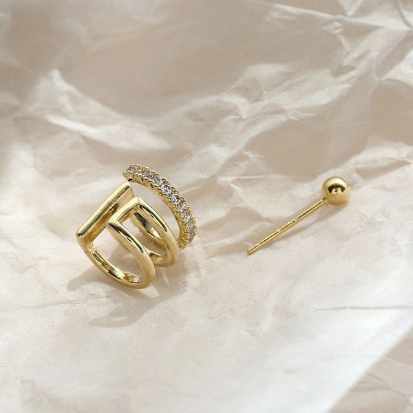 

70% off luxury jewelry advanced hong kong flavor cool style bone simple multi circle clip no ear hole fairy air forest earrings ckf7, Golden;silver