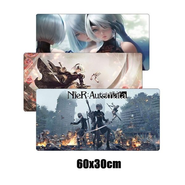 

mouse pads & wrist rests nier automata pad gamer 60x30cm big keyboard locking edge durable rubber gaming mousepad lapnotebook desk mat