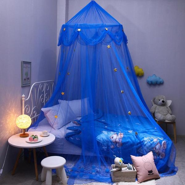 

baby crib mosquito child blue star dreamy hanging net lace dome canopy bed valance tent bedding curtain girl's room decorat