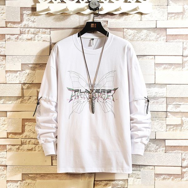 

new butterfly shirt men 2021 harajuku hip hop short sleeve tees casual streetwear oversized t shirts mens 5adm, Black