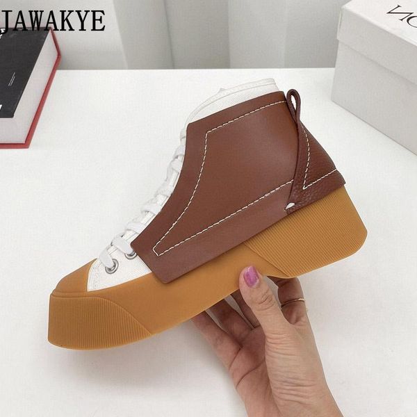 

boots mixed color fashion girl shoes punk style women flat platform lace up ankle for, Black