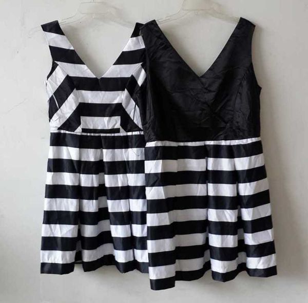 

women's summer stripe splicing large dress, Black;gray