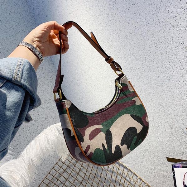 

evening bags luxury camouflage crescent bag 2021 women's brand personality retro shoulder denim french handbag