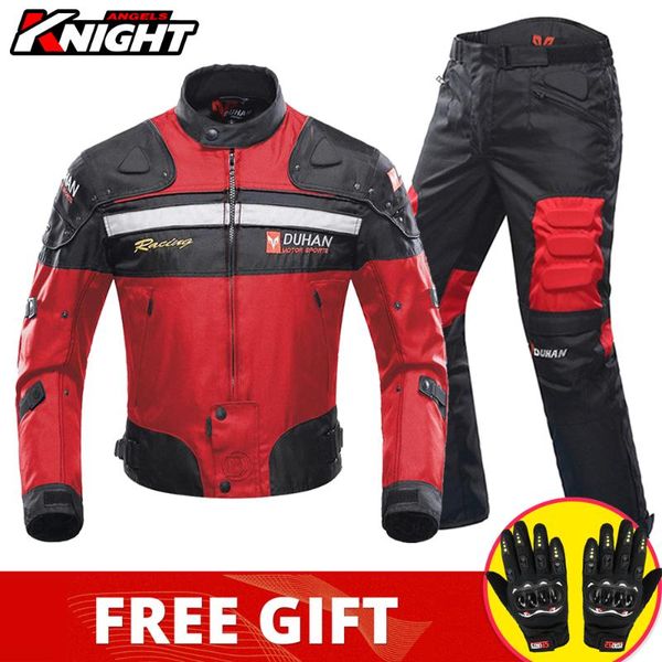 

motorcycle apparel duhan winter autumn jacket men waterproof anti-fall motocross racing protective pants suit