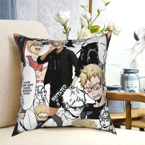 

pillow case tsukki collage haikyuu square pillowcase polyester printed zipper decor throw for home cushion