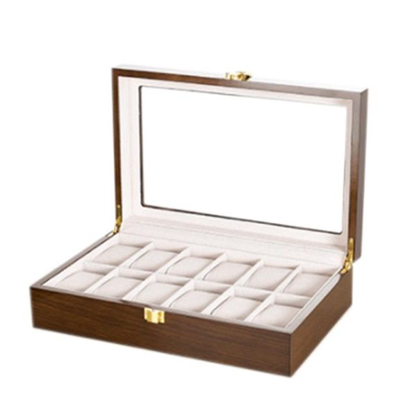 

watch boxes & cases 12-bit storage box wooden display tree pattern light spray paint, Black;blue