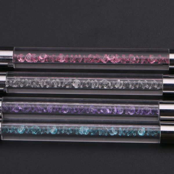 

manual double crystal acrylic tattoo pen microblading permanent makeup eyebrow tools 2 usage for flat or round needles