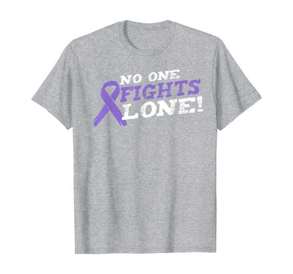 

nobody fights alone stomach cancer awareness ribbon t-shirt, White;black