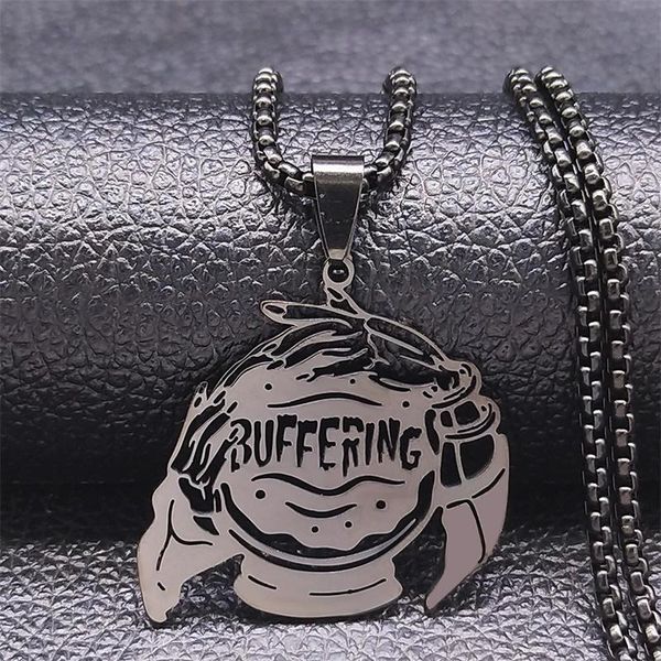

pendant necklaces witchcraft divination crystal ball stainless steel chain women black color jewelry halloween gift n4358s03, Silver