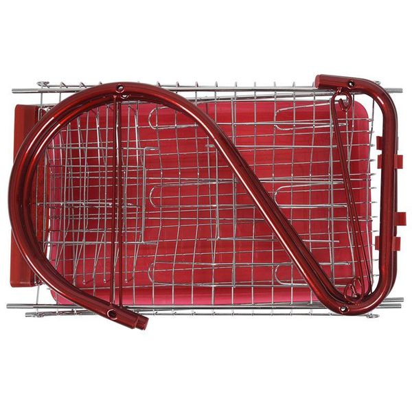 

kitchen storage & organization iron 2 tiers dish cup drying rack drainer (color: red)