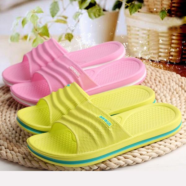 

summer slippers for women non-slip lightweight female slippers simplicity bathroom slippers soft massage, Black