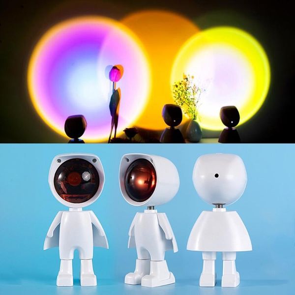 

robot rainbow led floor light usb charged sunsets projection living room stand light bedroom atmosphere floor lamp