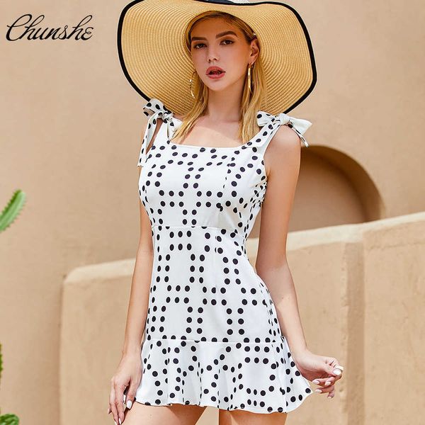 

summer sale fashion celebrity wave point bow sling ruffle drs 18229, Black;gray