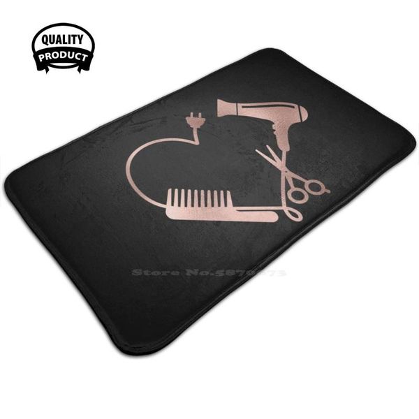 

carpets rose gold heart love hair stylist salon 3d household goods mat rug carpet foot pad hairstylist hairdresser