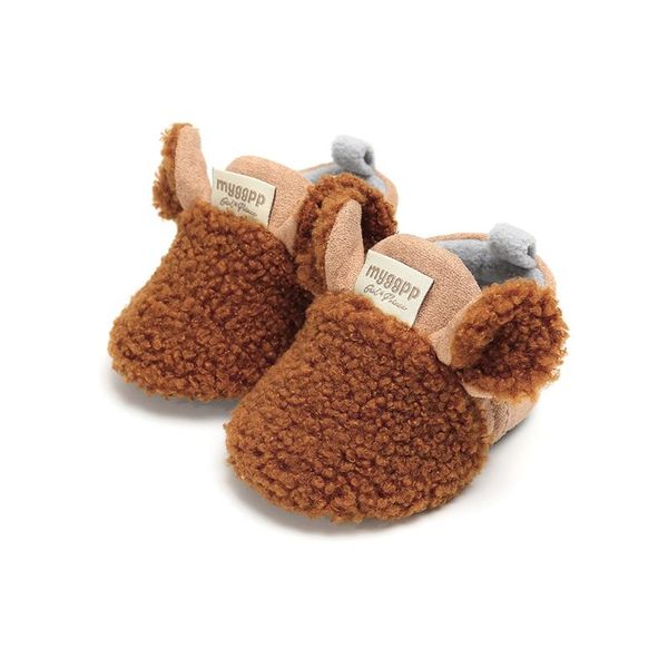 

first walkers borns shoes for sliders little boys and girls lamb slippers sneakers animal fur winter ears are
