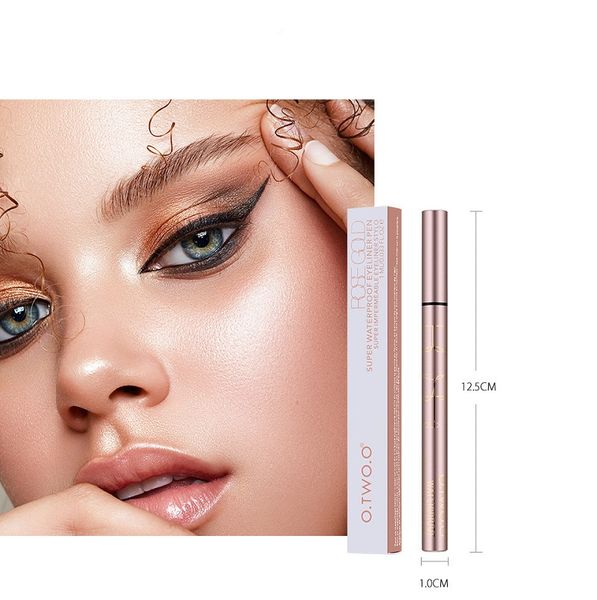 O.TWO.O Schwarzer flüssiger Eyeliner Make-up Super wasserdichter, langlebiger Eyeliner Einfach zu tragender Augen-Make-up-Kosmetik-Werkzeugstift