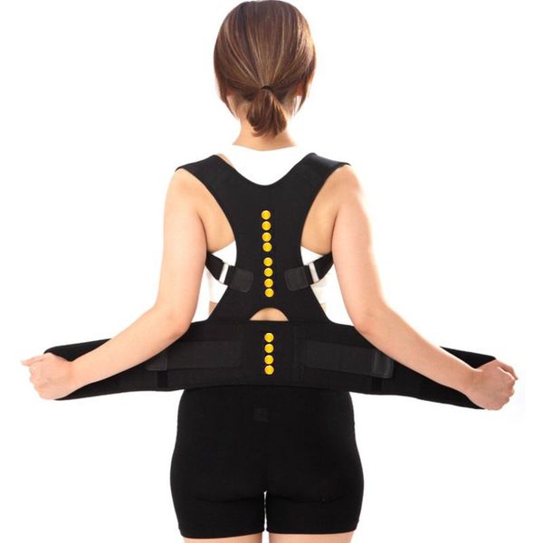 

2021 new posture corrector brace with 12 magnets shoulder back support belt for men women braces & supports belt, Black;blue