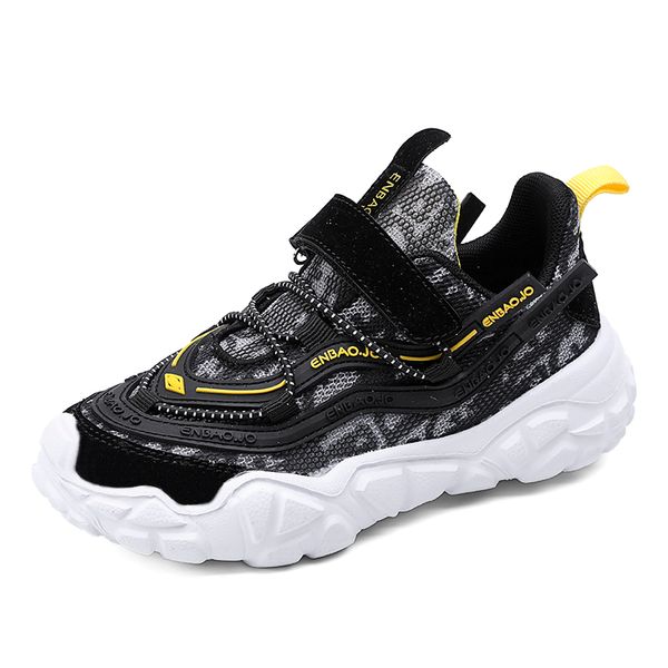 

2021 kids sport shoes for boys running sneakers casual sneaker breathable childrens fashion shoes autumn platform light shoes, Black