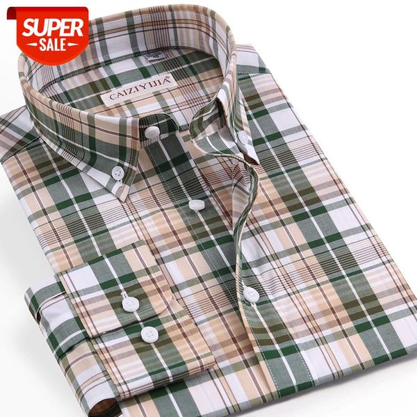 

pure cotton checkered shirts men long sleeved smart casual business men dress shirts button collar pocketless quality mens #bz6t, White;black