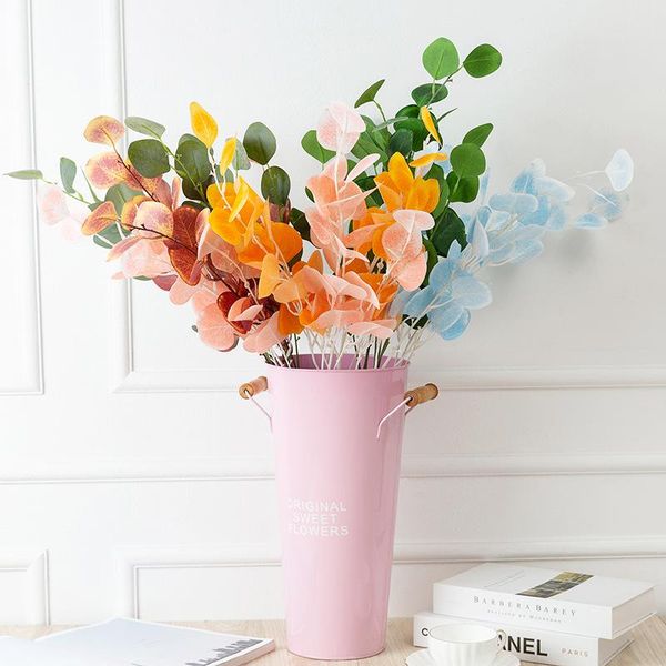 

decorative flowers & wreaths 2 pcs simulation apple brunch artificial plants fake leaves home garden office decoration